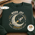 Embroidered Moon Joy Artemis II Sweatshirt, Lunar Mission Crew