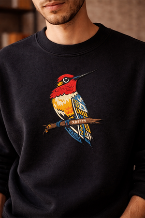 Embroidered Navajo Bird Sweatshirt, Southwestern Boho Dog Shirt