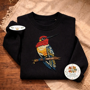 Embroidered Navajo Bird Sweatshirt, Southwestern Boho Dog Shirt