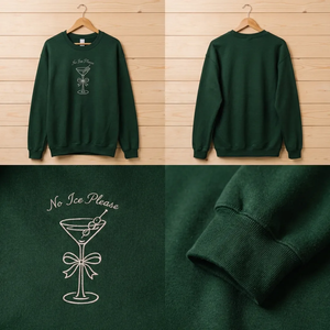 Embroidered No Ice Martini Sweatshirt, Anti ICE Protest Top
