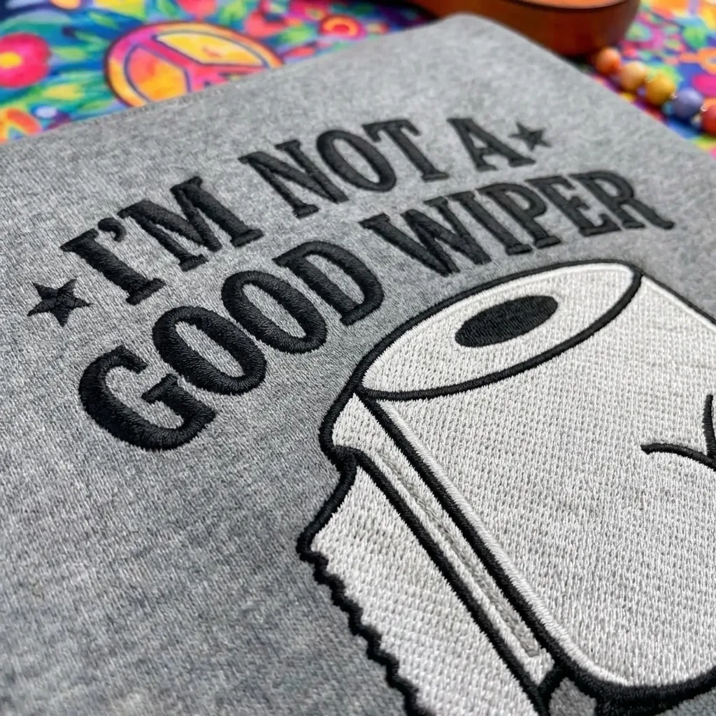 Embroidered Not A Good Wiper Sweatshirt, Funny Toilet Paper Shirt