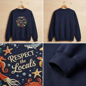 Embroidered Ocean Animal Shirt, Protect The Marine Wildlife Crew