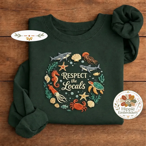 Embroidered Ocean Animal Shirt, Protect The Marine Wildlife Crew