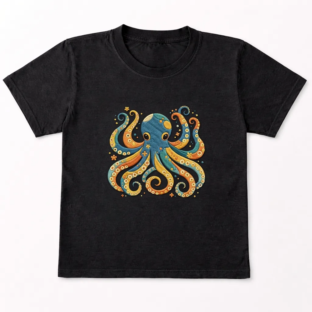 Embroidered Octopus Sweatshirt, Floral Ocean Crewneck, Scuba Gift