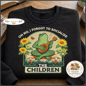Embroidered Oh No I Forgot To Socialize Sweatshirt, Funny Mom Crew