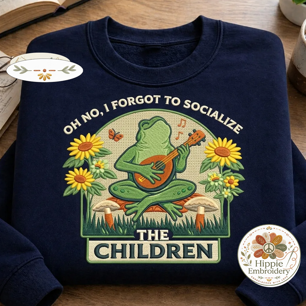 Embroidered Oh No I Forgot To Socialize Sweatshirt, Funny Mom Crew