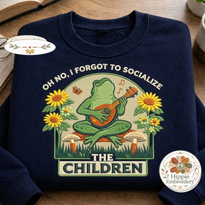 Embroidered Oh No I Forgot To Socialize Sweatshirt, Funny Mom Crew