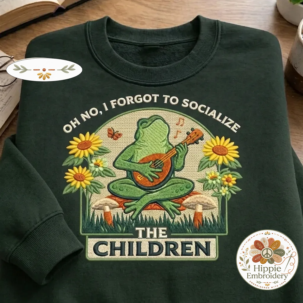 Embroidered Oh No I Forgot To Socialize Sweatshirt, Funny Mom Crew