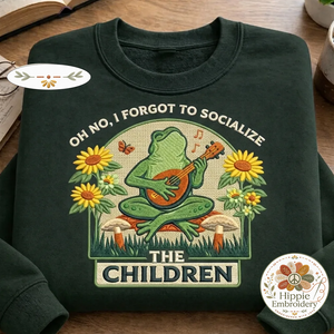 Embroidered Oh No I Forgot To Socialize Sweatshirt, Funny Mom Crew