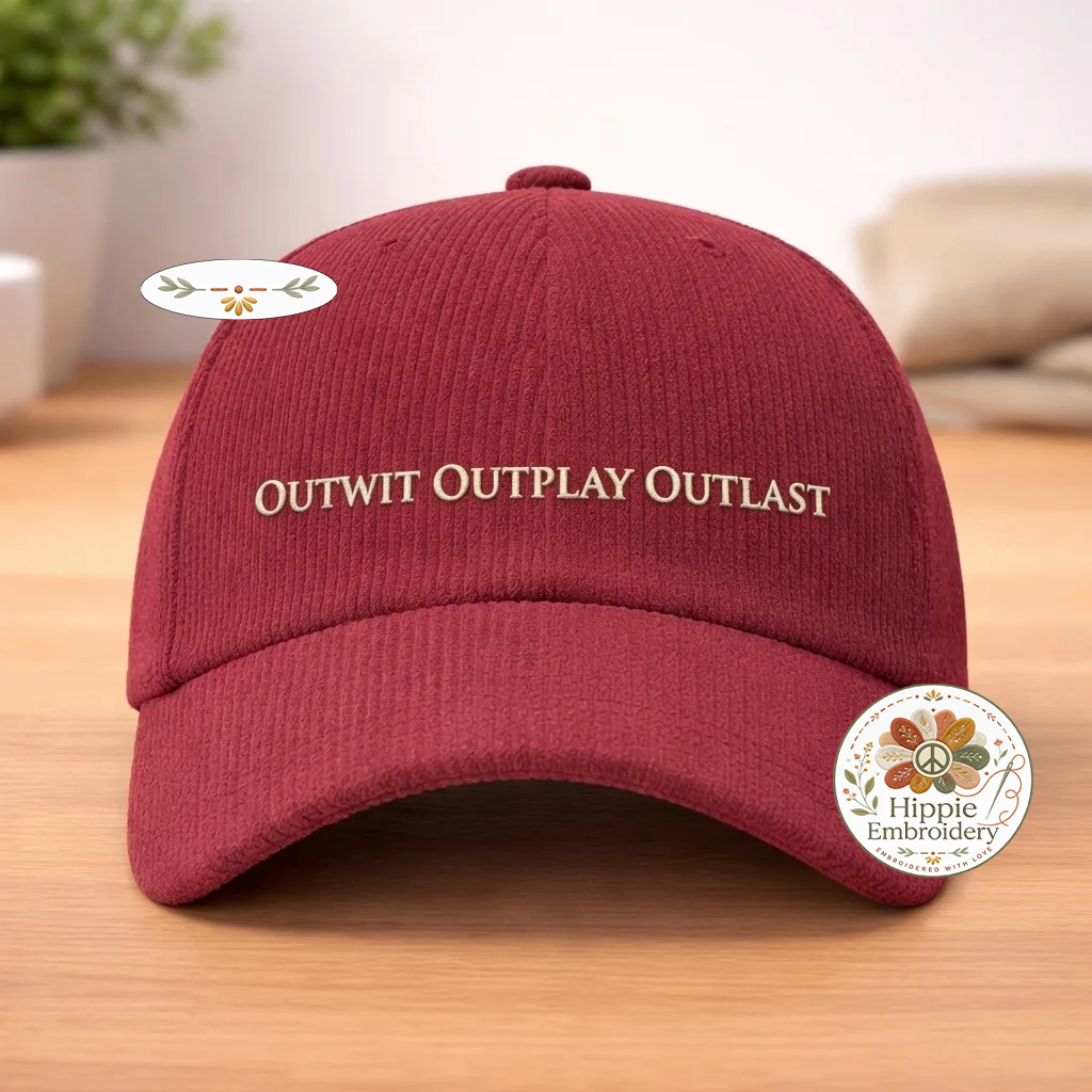 Embroidered Outwit Outplay Outlast Hat, Reality TV Cap
