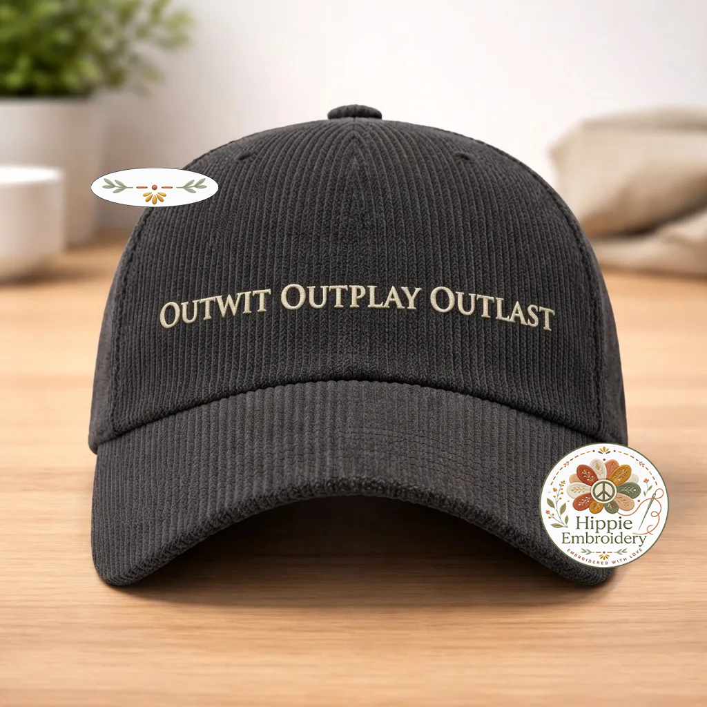 Embroidered Outwit Outplay Outlast Hat, Reality TV Cap