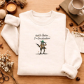 Embroidered Overstimulated Frog Sweatshirt, Western Funny Crewneck