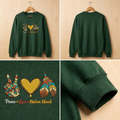 Embroidered Peace Love Native Blood Sweatshirt, Indigenous Top