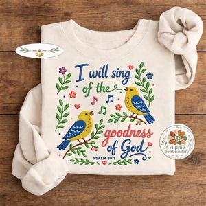 Embroidered Psalm 89:1 Christian Sweatshirt, Faith Floral Crew