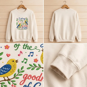 Embroidered Psalm 89:1 Christian Sweatshirt, Faith Floral Crew