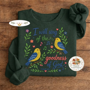 Embroidered Psalm 89:1 Christian Sweatshirt, Faith Floral Crew