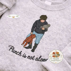 Embroidered Punch Is Not Alone Sweatshirt, Viral Monkey Top