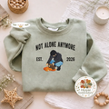Embroidered Punch Monkey Not Alone Sweatshirt, Viral Top