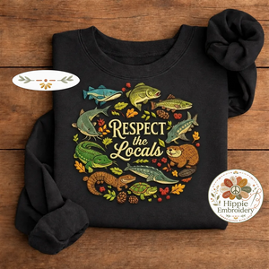 Embroidered Respect The Locals Shirt, Wetland Animals River Crew