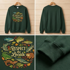 Embroidered Respect The Locals Shirt, Wetland Animals River Crew