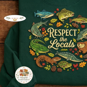 Embroidered Respect The Locals Shirt, Wetland Animals River Crew