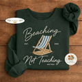 Embroidered Retired Teacher Sweatshirt, Funny Teacher Retiree Crew