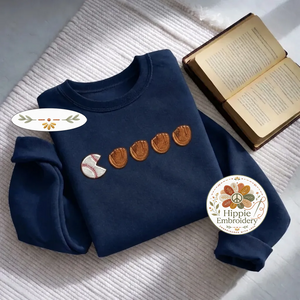 Embroidered Retro Baseball Sweatshirt, Funny Glove Game Day Shirt
