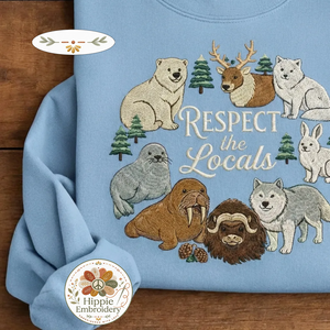 Embroidered Sea Animal Sweatshirt, Marine Life Ocean Wildlife Crew