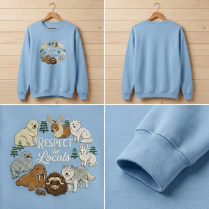 Embroidered Sea Animal Sweatshirt, Marine Life Ocean Wildlife Crew