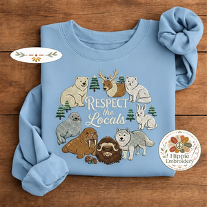 Embroidered Sea Animal Sweatshirt, Marine Life Ocean Wildlife Crew