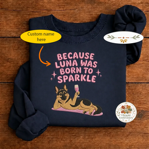 Embroidered Sparkle Dog Name Sweatshirt, Sassy Puppy Mom Crew
