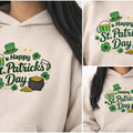 Embroidered St Patricks Day Hoodie, Irish Shamrock Top