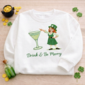 Embroidered St Patricks Day Sweatshirt, Leprechaun Top