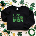 Embroidered St Patricks Day Sweatshirt, Lucky Irish Top