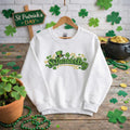 Embroidered St Patricks Day Sweatshirt, Shamrock Top