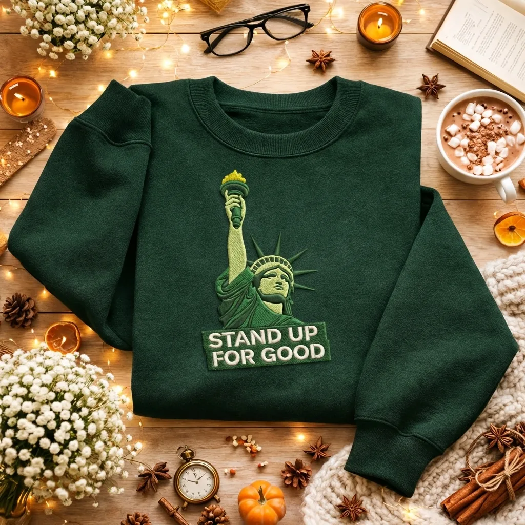 Embroidered Stand Up For Good Sweatshirt, Civil Rights Top