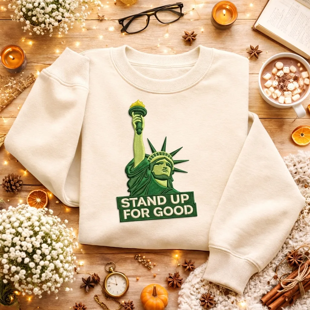 Embroidered Stand Up For Good Sweatshirt, Civil Rights Top