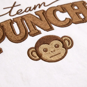 Embroidered Team Punch Baby Monkey Sweatshirt, Retro Top