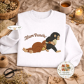 Embroidered Team Punch Monkey Sweatshirt, Cute Plush Toy Top