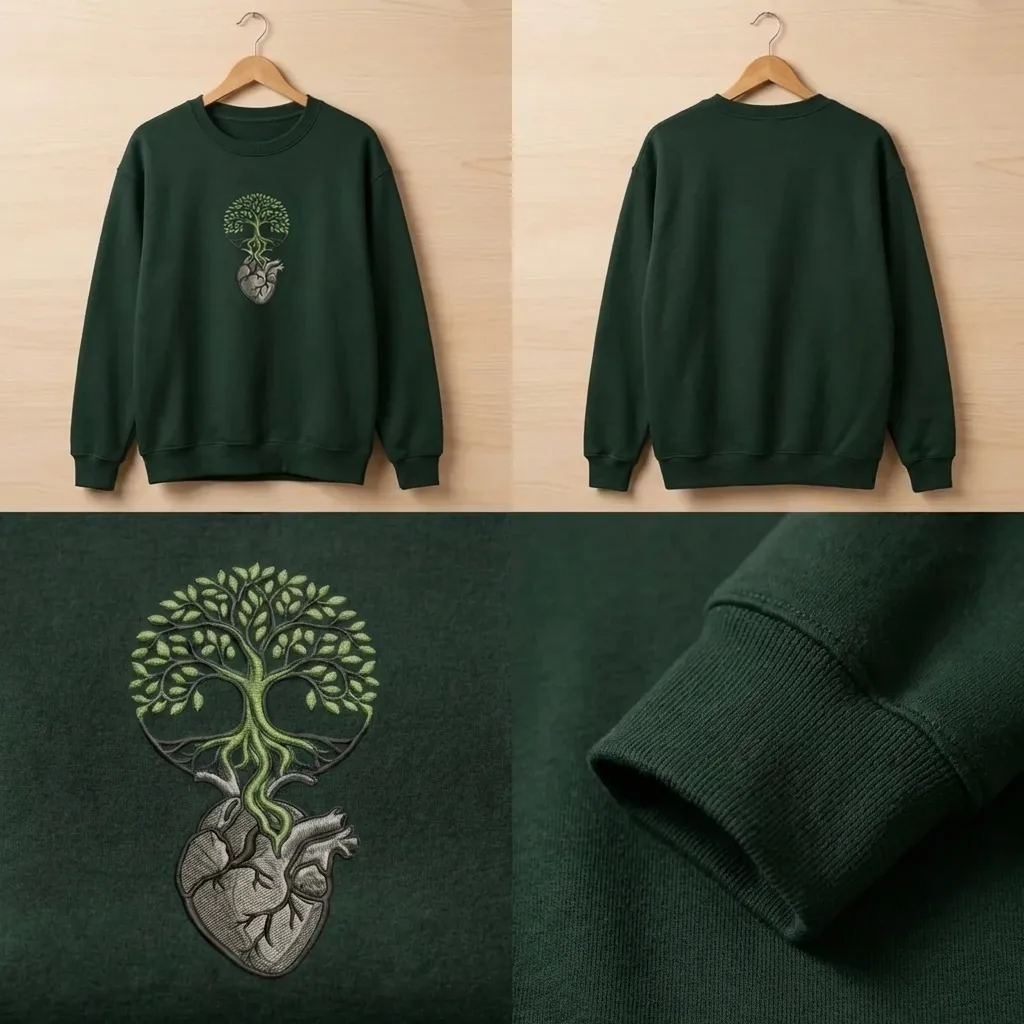 Embroidered Tree of Life Heart Shirt, Respect The Roots Tee