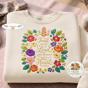 Embroidered Trust In The Lord Sweatshirt, Floral Christian Crewneck