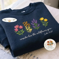 Embroidered Wildflowers Sweatshirt, Luke 1227 Faith Bible Shirt