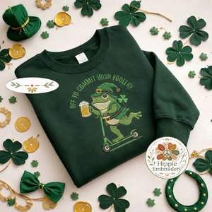 Funny Frog St Patricks Day Sweatshirt, Off To Irish Foolery Top