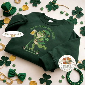 Funny Frog St Patricks Day Sweatshirt, Off To Irish Foolery Top