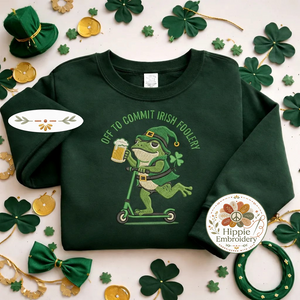 Funny Frog St Patricks Day Sweatshirt, Off To Irish Foolery Top