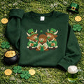 Highland Cow Embroidered Sweatshirt, Lucky Irish Top