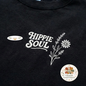 Hippie Soul Embroidered Sweatshirt, Boho Daisy Flower Top