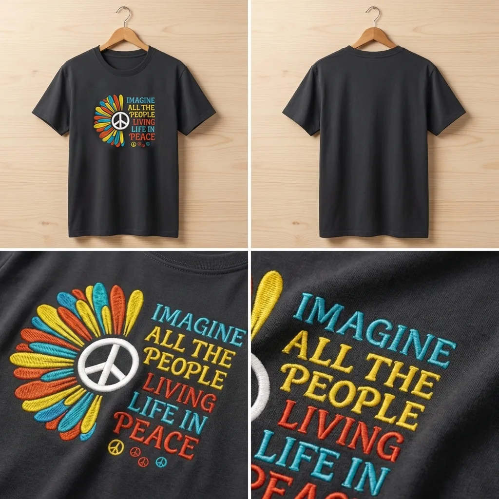 Imagine All The People Shirt, Retro Hippie Sunflower T-Shirt
