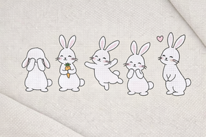 Little Bunnies Embroidered Sweatshirt, Easter Rabbit Top