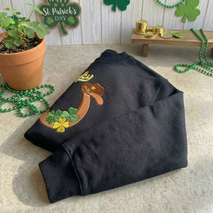 Lucky Cowboy Embroidered Sweatshirt, Western St Patricks Top